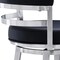Armen Living Titana 26" Counter Height Swivel Black Faux Leather and Brushed Stainless Steel Bar Stool 840254335110 - alternate 2